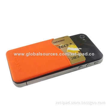 Mobile Phone Card Pocket, Made of Silicone Material